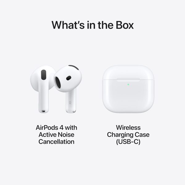 Apple AirPods 4 Wireless Earbuds, Bluetooth Headphones, with Active Noise Cancellation, Adaptive Audio, Transparency Mode, Personalised Spatial Audio, - Image 3